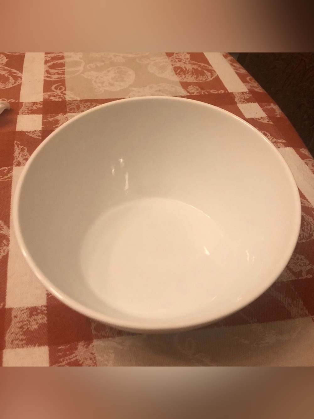 Crate & Barrel Asymmetrical 8.5”D White Serving Bowl 2.75”H Front & 4.25” Back - Picture 7 of 9